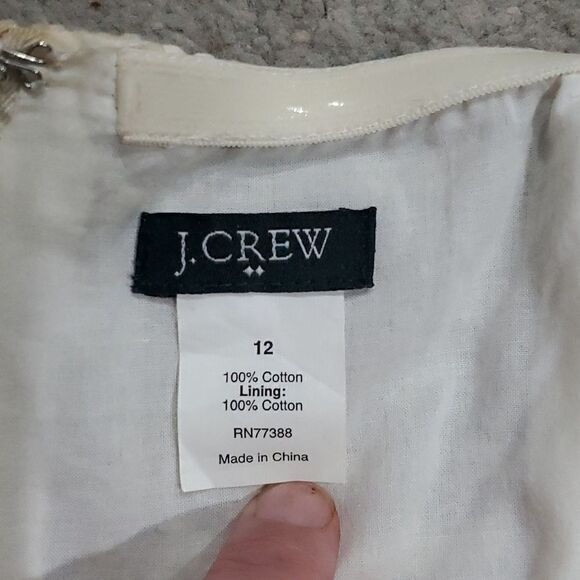 J. Crew Seersucker Cotton Strapless Dress Size 12 - Picture 7 of 11